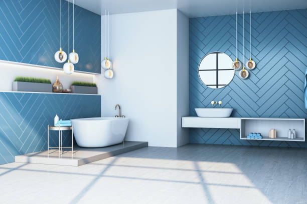 Modern blue bathroom interior by Bathrooms by RUPP