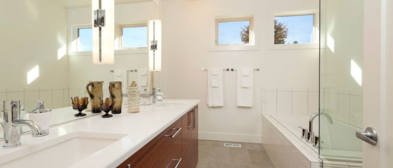 Some Popular Bathroom Design Ideas Include Adding a Shower Bench, Brass Fixtures, a Double Vanity, or Extra Storage.